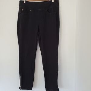 Belle by Kim Gravel 12 Flexibelle Kickity Split Straight Leg Jeans Black Comfy